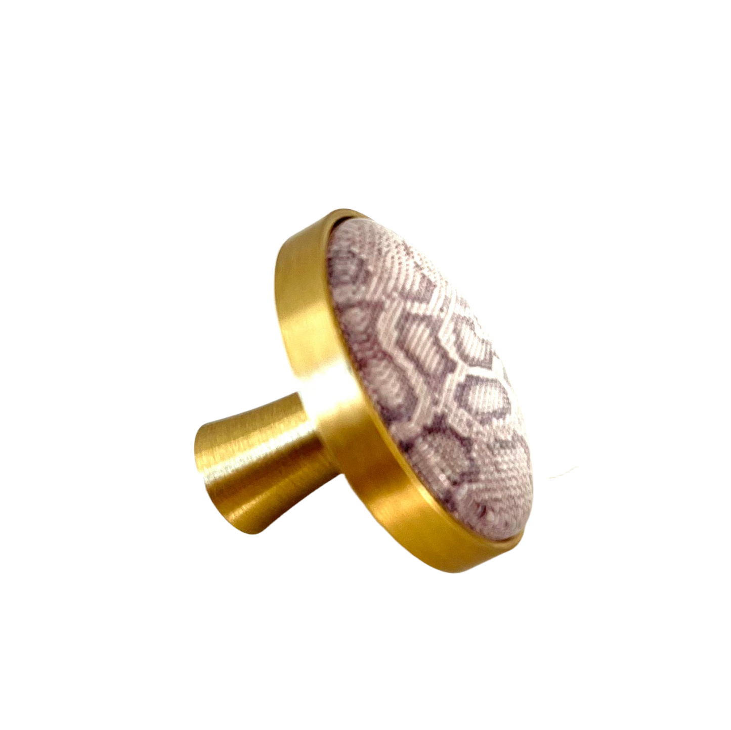 Messing møbelknop med slangeprint (Ø: 32 mm)