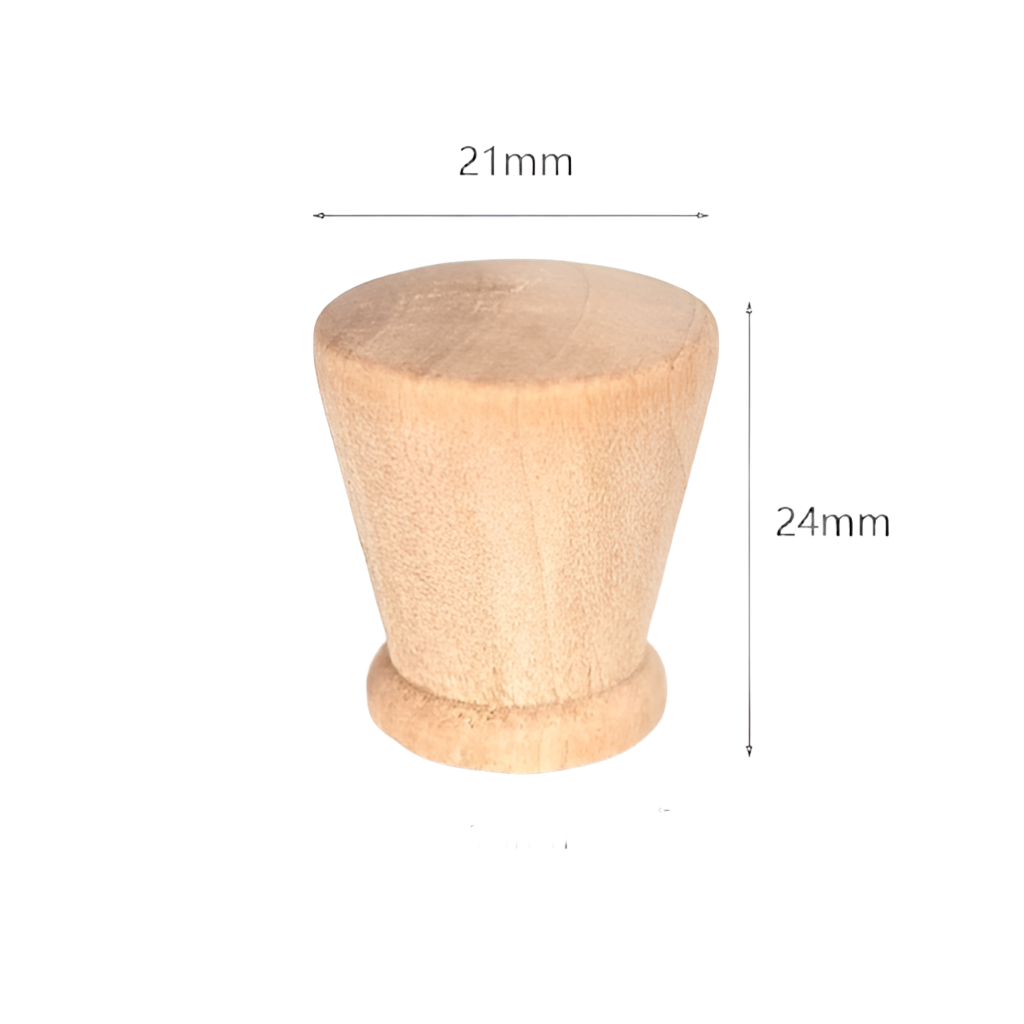 Kegle - møbelknop i lyst træ (Ø: 21 mm)