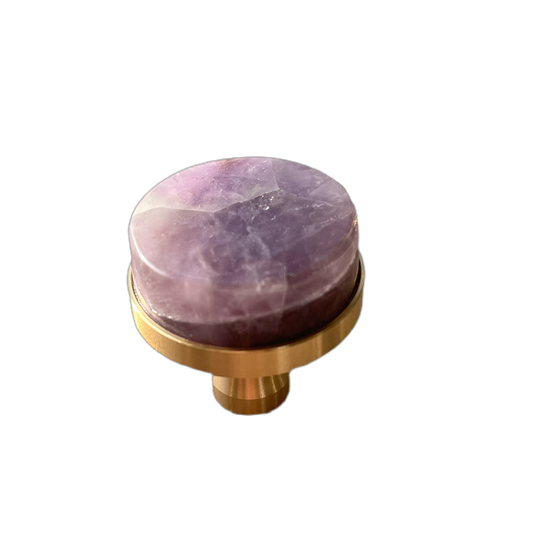 Ametyst og messing - møbelknopper