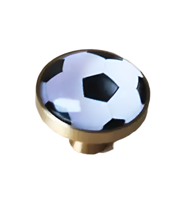 Fodbold møbelknop i messing (Ø: 32 mm)
