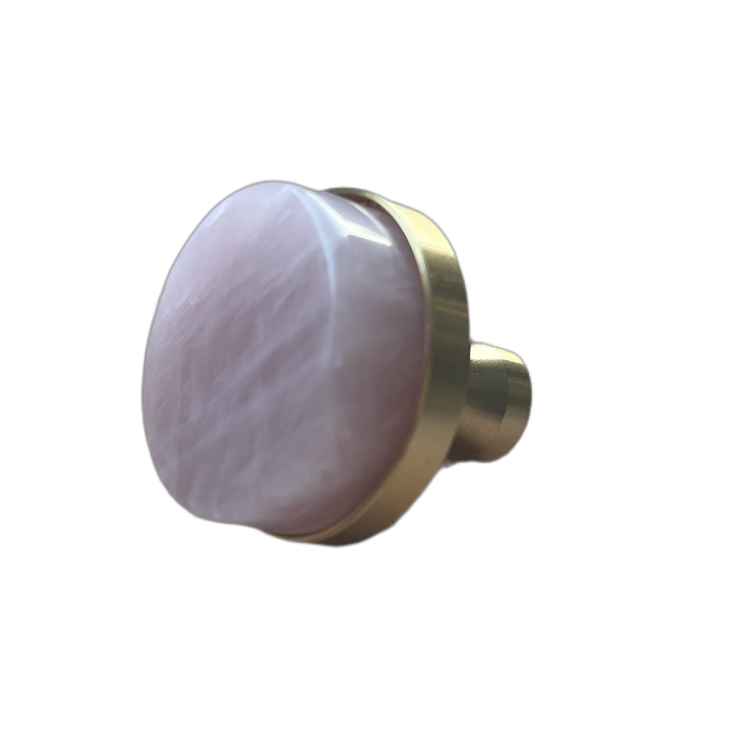 Eksklusiv møbelknop i rosakvarts og messing – Ø32 m