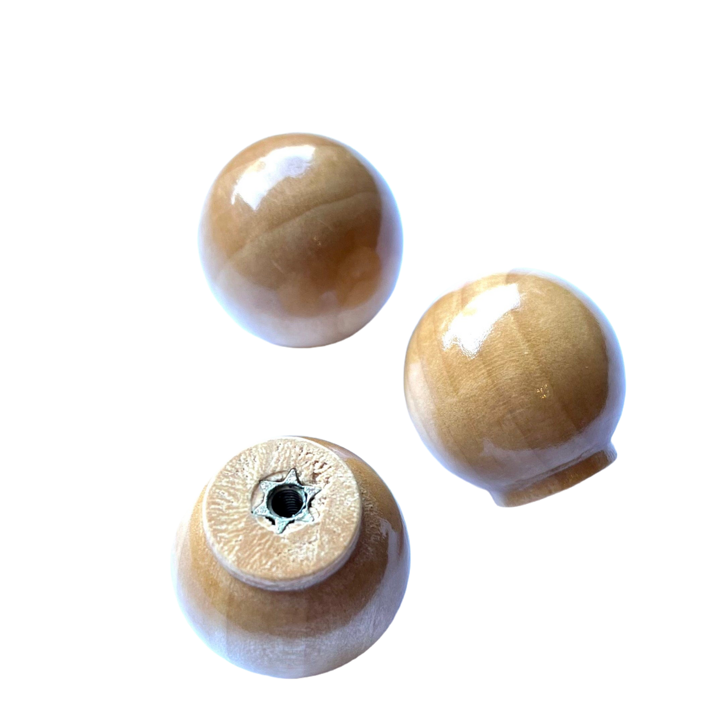 Rund møbelknop i træ (Ø: 30 mm)