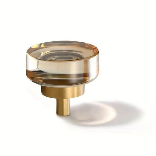 Møbelknop i akryl og messing