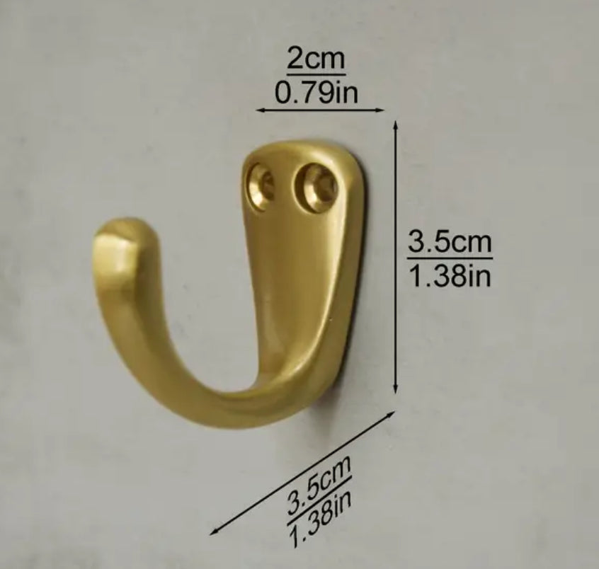 Massive messing vægkroge