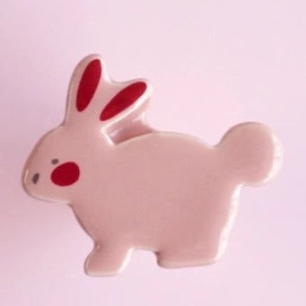 Lyserød keramik kanin