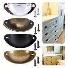 Grebet metal Skal håndtag i antik messing look (64 mm)