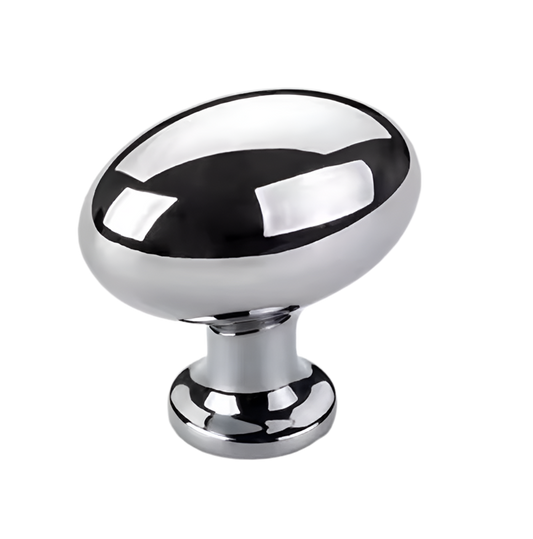 Oval krom møbelknop