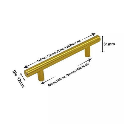 greb Metal greb Metal messing farvede relingsgreb (CC: 64, 76, 96, 128, 160, 192, 224, 256, 288, 320, 352 og 384 mm)